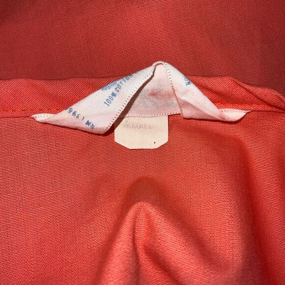 Vintage Katz Coat 1960s Orange Dress size S Sleeveless Embroidered Pockets Zip G - Picture 5 of 5